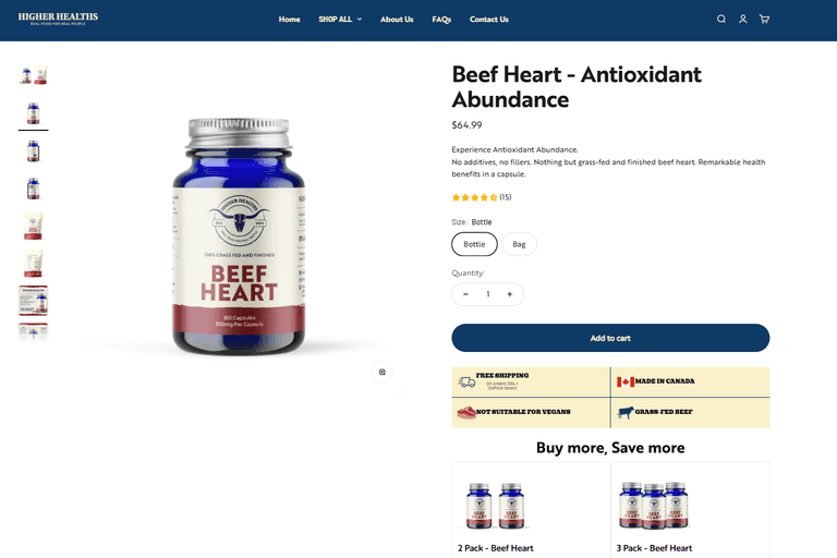 Higher Healths Product Page
